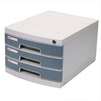得力 8833文件柜带锁桌面文件柜 (单位:只) 浅灰色