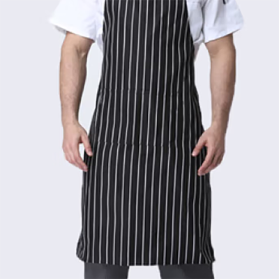 b2V 家用厨房防水防油简约布围裙 黑白条纹 单条装