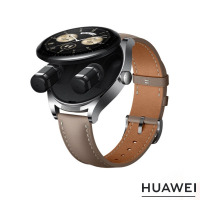 华为(HUAWEI)运动智能手表 WATCH Buds 卡其色真皮表带 47mm 表盘 单个装