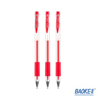 宝克(BAOKE)顺滑办公水笔商务签字笔学生考试水性笔 880D 0.5mm 红色 12支/盒 单盒装