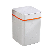 惠拓 弹盖式垃圾桶 现代卫生间办公室商用 22*22*30 13升 白色 单个装