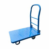 白云清洁(BAIYUN CLEANING) 平板小推车 900*600 铁板活动扶手 400斤 蓝色 单辆装