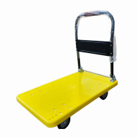 白云清洁(BAIYUN CLEANING) 平板小推车 900*600 尼龙活动扶手 400斤 黄色 单辆装