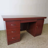泓仪 1.4米电脑桌办公桌 油漆实木 红胡桃色 单张装