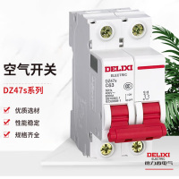 德力西(DELIXI) 空气开关DZ47s 63A 2P DZ47SN2C63 微型断路器 白色红色 单个装