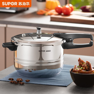 苏泊尔(SUPOR)304不锈钢家用压力锅磁炉明火通用 5.0L 22cmYS22 单个装