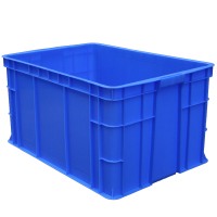 康格雅长方形周转箱塑料收纳箱 加高加厚零件盒物料盒工具盒 蓝色520*350*285不带盖
