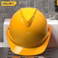 得力(deli) 安全帽 建筑工程帽 电工劳保国标透气加厚防护头盔(基层员工)52-64mm DL525001