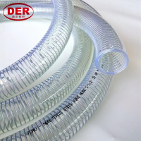 德尔 耐高低温PVC钢丝软管 透明 耐油耐酸碱 抽水管 内径50壁厚3.5mm 30米