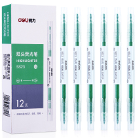 得力S623荧光笔(绿)(12支/盒)
