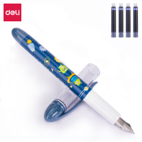 得力S691钢笔(可擦纯蓝)(1明尖+1暗尖+4墨囊/卡)(24支/卡)