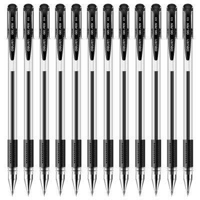 得力(deli) 6600ES中性笔0.5mm中性笔水笔 子弹头签字笔 12支/盒 黑色