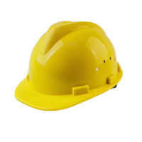 国标材质高强度ABS V型 黄色两侧带透气孔安全帽免费印字 单位 顶