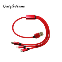 Only&Home 移动电源专用一拖三布艺数据线 KL-YTS03 红色