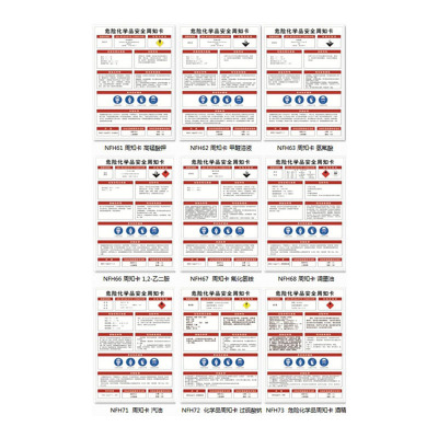 丛林狐 定制危险化学品安全周知卡柴油盐酸油墨警示牌标识牌NFH 铝板反光膜 50*70cm NFH47 油墨