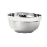 不锈钢碗304加厚铂金泡面碗带盖亮光砂光不锈钢双层汤碗 14cm