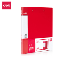 得力(deli)A4双强力夹文件夹 64511红色