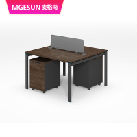 麦格尚 职员办公桌简约现代员工桌屏风工作位卡座电脑桌员工位 两人位 1400*1400*750MM(桌上屏颜色定制灰色)