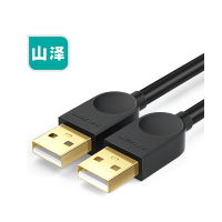 山泽 SD-10A 1米 高速USB2.0数据线AM/AM双头 移动硬盘盒数据线 1.00 个/根(单位:根) 黑色