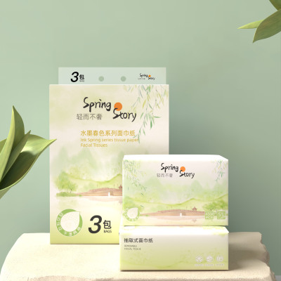 Spring Story 5层超韧 干湿两用 面巾纸抽纸DXSP-01 48包/箱(计价单位:箱)