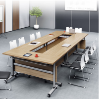 匹客 折叠会议桌移动拼接长条桌双人办公桌员工培训桌1200*400*750mm