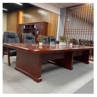 匹客 大型会议桌油漆实木长桌洽谈桌条形办公桌传统新中式开会桌椅组合