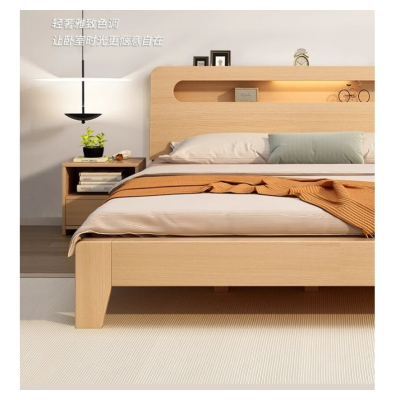 匹客 木床家用实木小户型单人床出租屋床简约白色1.2公寓床
