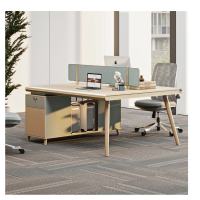 匹客 办公家具轻奢办公桌椅组合 办公桌办公室简约屏风工位 1.4米双人位 常规