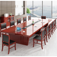 匹客 油漆会议桌长桌简约现代长方形办公培训洽谈桌椅组合 定制尺寸