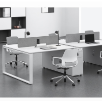 匹客 职员办公桌2/4/6人白色工位屏风隔断卡位办公室桌椅组合简约现代 定制尺寸