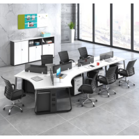 匹客 办公桌椅组合三人现代简约办公家具2人4人6人员工桌屏风电脑桌工位四人位职员桌卡位