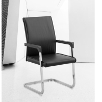 匹客 PU皮椅会议椅简约透气网布 办公椅职员椅弓形电脑椅家用
