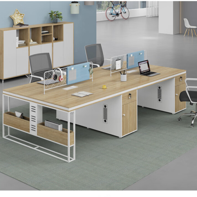 匹客 工业风职员办公桌椅组合2/4/6人位员工电脑桌简约 办公室家具双人位
