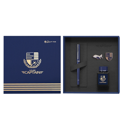 毕加索机长系列钢笔 墨水礼盒套装PS-962机长蓝套装