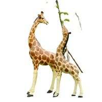 玻璃钢长颈鹿雕塑摆件户外园林景观装饰(一对装方向不一致)定制产品周期15天左右