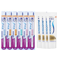 多效护理抗敏感牙膏舒适达牙膏 4支牙膏+6支牙刷(颜色随机)