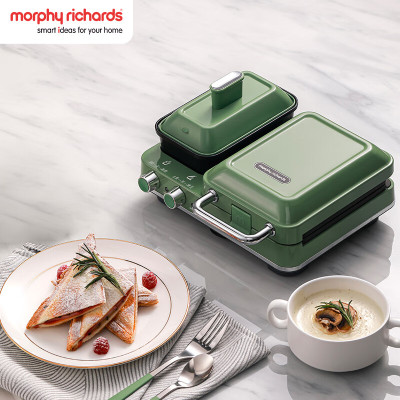 摩飞电器(Morphyrichards)MR9086早餐机 家用迷你多功能电饼铛 双区料理轻食机面包煎烤机三明治机