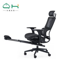 秋槐 DS-233AL-QW黑色-铝合金脚 办公椅子家用电脑座椅人体工学椅旋转升降老板椅电竞椅