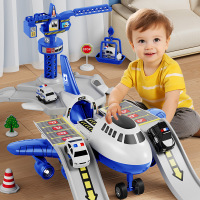 大号飞机儿童玩具轨道男孩宝宝益智惯性回滑变形小汽车23-6岁