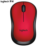 罗技(Logitech)M220 鼠标 无线鼠标 办公鼠标 对称鼠标 带无线微型接收器 红黑色