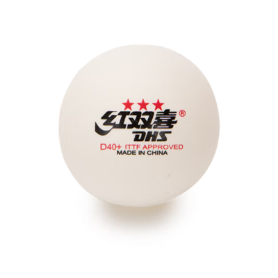 红双喜(DHS)CD40A赛顶白三星40mm+乒乓球(十只装)