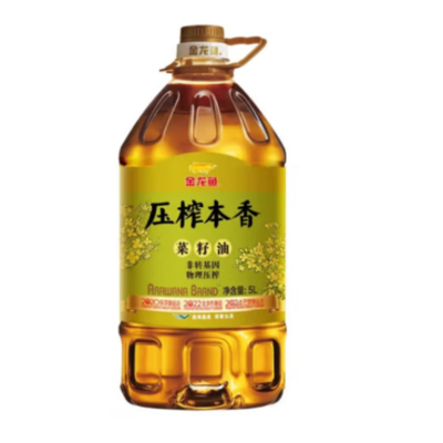 金龙鱼 压榨本香菜籽油非转压榨食用油 5L*1瓶