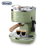 德龙(Delonghi)咖啡机 复古系列半自动咖啡机 家用意式浓缩 泵压式不锈钢锅炉 ECO310.VGR 橄榄绿