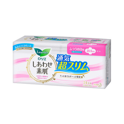 日本进口 花王/KAO乐而雅(laurier)F系列卫生巾 安心日用20.5m*24片 棉柔透气 丝薄瞬吸