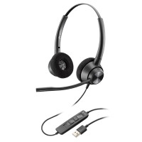 缤特力(PLANTRONICS)EncorePro320/QD接口 双耳商务头戴式双耳耳机 直连电脑线控耳麦缤特力