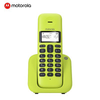 摩托罗拉(MOTOROLA)T301C数字无绳电话机 无线座机 单机 大屏幕白色背光 清晰免提 (柠檬色)一拖三