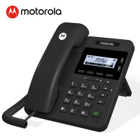 摩托罗拉(MOTOROLA)100IP-2P IP电话机 双SIP账号网络电话 IP语音 百兆VOIP电话SIP电话