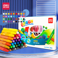 得力(deli)72053油画棒儿童美术绘画填色学生画具多种颜色美术用品 (混)(36色/盒)