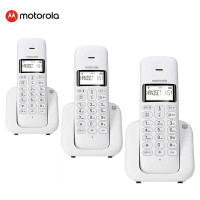 摩托罗拉(MOTOROLA)T301C数字无绳电话机 无线座机 单机 大屏幕白色背光 清晰免提 白色 一拖二