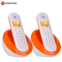 摩托罗拉(MOTOROLA)C601数字无绳电话机无线座机单机大屏幕清晰免提办公家用 橙色 一拖一